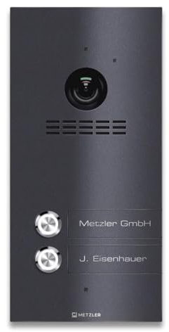 Metzler VDM10 2.0 Videocitofono con apriporta (alimentazione) – Collegamento LAN POE – citofono con fotocamera HD – 2 interfono casa familiare – App Smartphone – in DB 703 Eisenglimmer | Kian