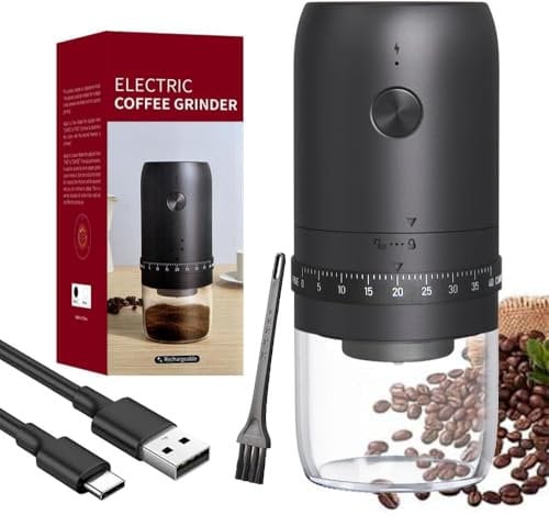 Electric Coffee Grinder 1800mAh Type-C USB Charging Professional Ceramic Grinding Externally Adjustable Grinding Beans Machine Grinder Portable