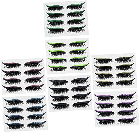 BELLIFFY 28paia Glitter Eyelash Eyeliner Sticker e Riutilizzabile Per Makeup e Colori Per Occasione