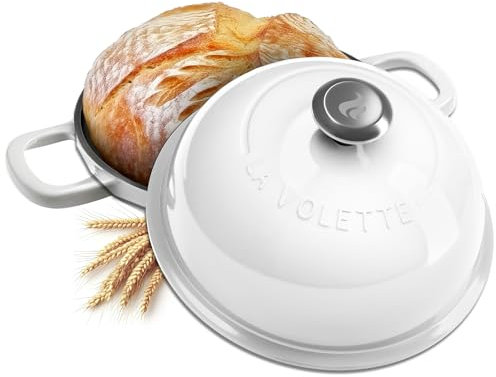 Juego completo de 9 piezas de sartén de hierro fundido esmaltado con tapa, horno holandés para hornear pan, horno de pan de 10 pulgadas con tapa, esmalte grueso, alfombrilla de silicona para hornear,