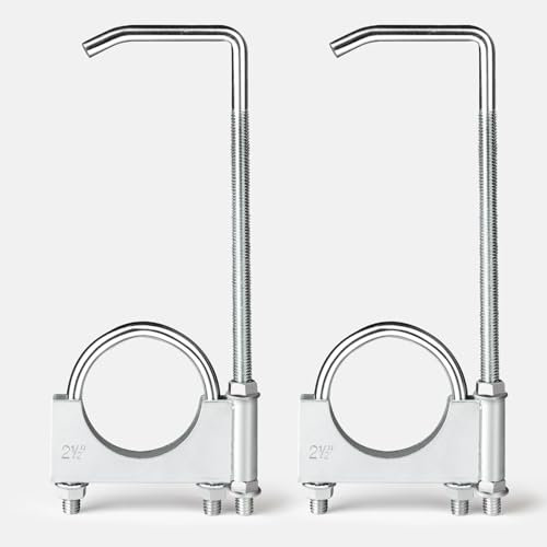 Atokrtact Lot de 2 colliers de serrage d'échappement universels de 6,3 cm avec pince, support de silencieux robuste pour tuyau d'échappement de 6,3 cm pour la plupart des systèmes d'échappement de