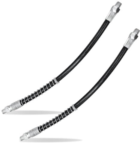 NHQ Set di 2 Tubo Flessibile Ugello per Pompa Grasso,Tubo Ingrassatore,Lunghezza 300mm,Sistema attrezzo di lubrificazione,Max 45 Mpa,Tubo Flessibile per Frusta Accoppiatore a Prova di Esplosione