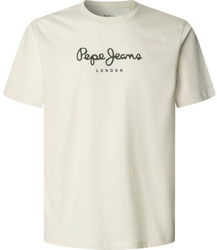 Pepe Jeans Eggo N Camiseta para Hombre, Beige (Blanco Marfil), M, Beige (Blanco Marfil), M