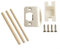 All in One Door Strike Plate Kit with Standard Latch Restorer, Wood Dowels, Screws, and Dust Protection