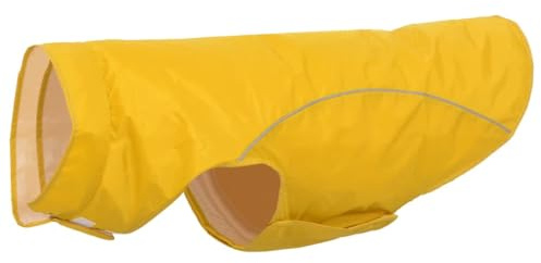 vidaXL Hunde Regenmantel mit Reflexstreifen Polyester Gelb 3XL, Hundemantel, Hundejacke, Regenjacke für Welpen, wasserdichter Hunderegenmantel