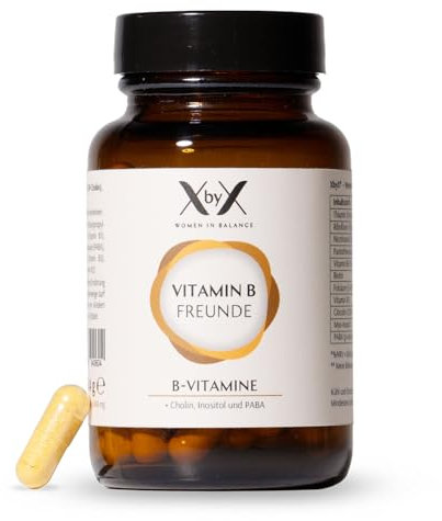 XbyX Vitamin B Freunde | Vitamin B Komplex hochdosiert mit 3 Kofaktoren | 8 B Vitamine für Energie & Nerven | Veganes Nahrungsergänzungsmittel für Stoffwechsel & Immunsystem | 36,4g/ 60 Portionen