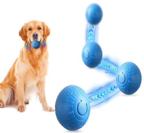 DAILINK Interaktiver Ball für Hunde, wiederaufladbar, 67 mm, Spielzeugball für Hunde, mit LED, schwimmend, langlebig, hoher Rückprall für Welpen, klein und mittelgroß