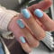 KQueenest Baby Blau Press On Nails Kurz Eckig - Künstliche Nägel zum Aufkleben Kurz, Natürlich Einfarbig Fake Nails Fingernägel zum aufkleben, Glänzende Gel Full Cover Acryl Nägel für Frauen, 24 Stück