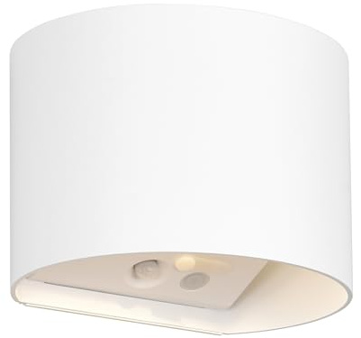 Reality Leuchten LED Außen Akku Wandleuchte Genie R24161631, Kunststoff Weiß matt, inkl. 1 Watt LED, Bewegungssensor