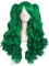 MapofBeauty 28 pouces/70 cm Lolita Longue Bouclée 2 Queues de Cheval Clip sur Perruque Cosplay Perruque (Herbe Vert)