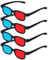 sourcing map 4pcs Red Blue 3D Viewing Glasses, Plastic 3D Movies Glass for TV Anaglyph Stereoscopic Projection Video Game, 6 Inch Black Frame