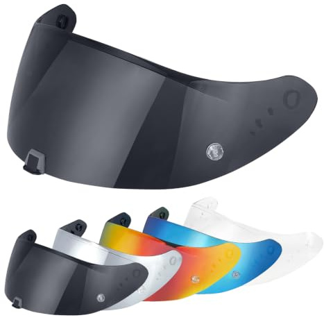 Helmvisier für EXO 520 1400 R1, Motorradhelm Visier,UV Schutz Helmvisier,Motorrad Windschutz Helm Objektiv Visier.Motorradhelm Visier Ersatz (Schwarz)