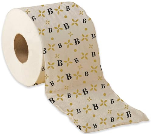 Rouleau de papier toilette personnalisé avec initiale et bandeau avec blagues amusantes – Idée cadeau plaisanterie mignonne, gadgets spiritueux lettre B