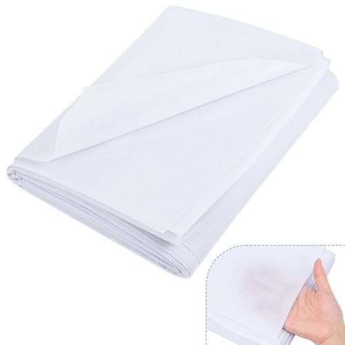 TranRantic Aufbügelbarer Einlagestoff, Mittelschwer Einseitig Bügelvlies | 200 x 100cm, 50g/m² weißes Einlagestoff, einseitig bügelbar für Nähhandwerk, Stickereien und Heimwerken
