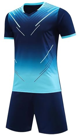 Hoseay Maillot de Foot Garçons Séchage Rapide Tenue Football pour 7-13 Ans | Ensemble Maillots Football, Respirant, T-Shirt et Shorts, Deux Pièces Survêtement, Vêtements de Sport pour Enfant, Basketball