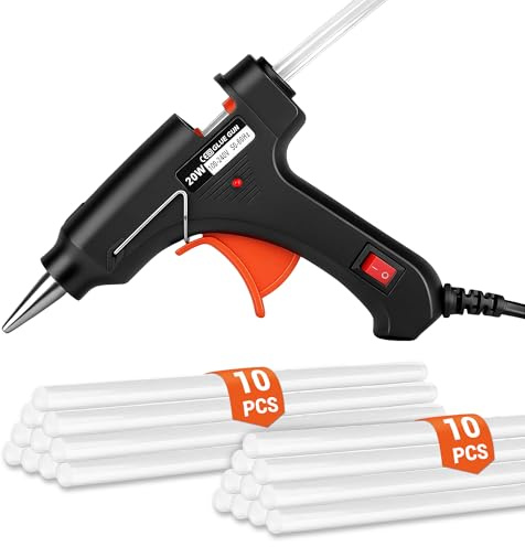Xahpower Heißklebepistole mit 20pcs Heißklebesticks 7mm, Klebepistole Klein für DIY, Bastelarbeiten, Schnelle Reparaturen, 20W Klebepistolen