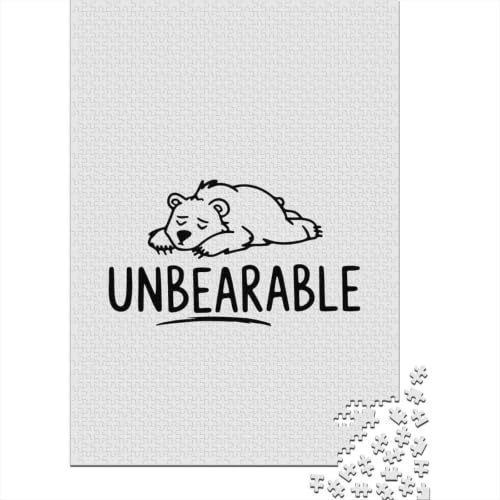 Unbearable Bear Pun Puzzle for Adults And Families, 1000 Pieces Animal Jigsaw, Gift for Puzzle Lovers, 52x38cm/1000pcs