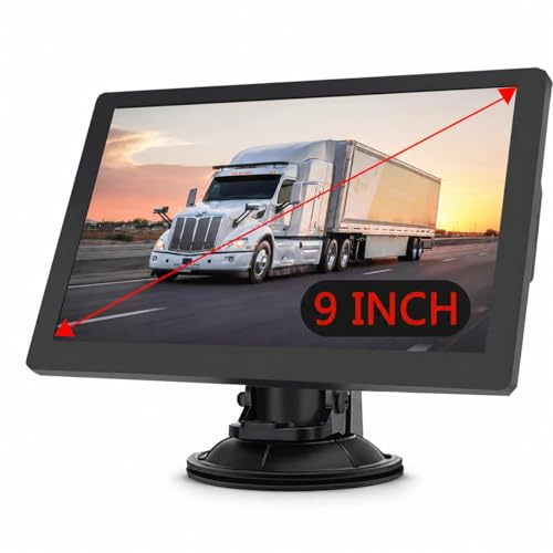 Truck Sat Nav for UK & Europe 9 Inch GPS 2026 Maps | Custom Truck Routing, Free Lifetime Updates, Speed Camera Alerts, Voice Guidance, Full UK Postcode Search & Offline GPS
