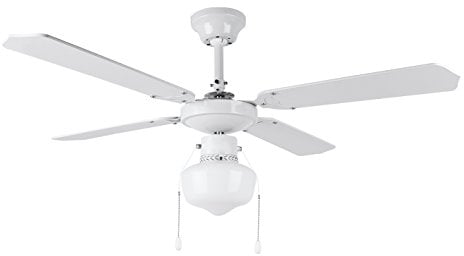 Orbegozo CL 04105 B - Ventilador de techo con luz, 50 W de potencia, diámetro de 105 cm, 4 palas reversibles y 3 velocidades, blanco