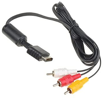 Composite Video & Audio AV-Kabel für Sony PlayStation / PlayStation 2 / PlayStation 3, 1,8 m, Schwarz