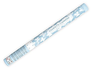 8x Konfetti Butterfly; Konfettibombe; Konfettikanone; Konfetti-Shooter: 60cm-per Druckluft bis 8m, Schmetterlinge in weiß für Hochzeit, Standesamt, Party ...