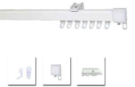 Speedy Aluminium Fineline Curtain Track - 400cm White