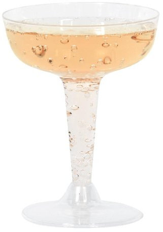 Party Essentials Plastic Champagne Glasses, 20-Count, Clear