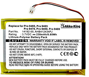 Akku-King Akku kompatibel mit Jabra 14192-00, AHB412434PJ - für Headset Pro 9400, 9450, 9460, 9465, 9470 LiPolymer