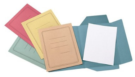 Ordner 3 Klappen mit Papierdruck Manilla 200 gr - 25x33 cm Packung 50 Stück blau