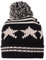 maximo Jungen Mütze Sterne, mit Pompon, Gr. 55/57 cm, Mehrfarbig (schwarz/hellbeigemeliert 4679)