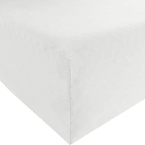 Erwin Müller Spannbettlaken Single-Jersey Multi-Stretch Regensburg Weiss Größe 90x190 cm - 100x220 cm - unglaublich weich, hohe Elastizität, langlebig, mit Rundumgummi