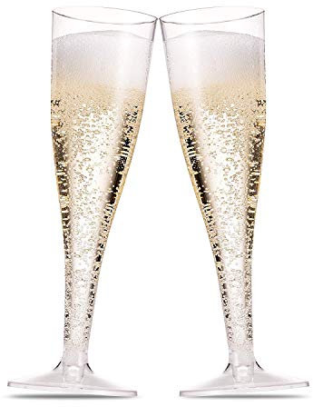 Munfix 50 Coppe Cocktail plastica Champagne Flutes 5 oz plastica Trasparente tostatura Bicchieri monouso Festa di Nozze
