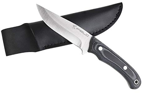 iFIELD EL29100 Multifunzionale escursioni, caccia e sopravvivenza coltello per l'esterno, nero Micarta manico in acciaio inox MOVA-58, fatto in Albacete (Spagna)