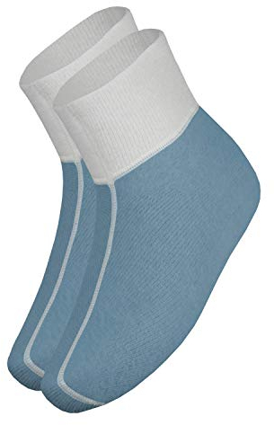 wobera Angora Fußwärmer oder Bettschuhe mit 75% Angora (Gr. 2 (38-42), Farbe: jeans mit weißem Bündchen)