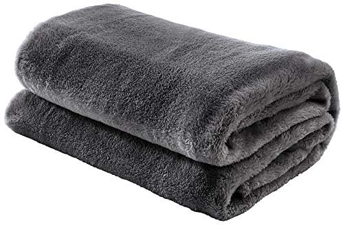 Erwin Müller Teddy-Fleece-Wohndecke Salerno, Fleece-Decke, Kuscheldecke grau Größe 130x170 cm - flauschig weich, pflegeleicht