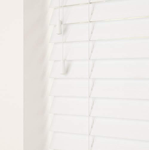 Custom Venetian Blinds with Strings – Fine Grain Faux Wood Venetian Blinds – Cut to Fit Blinds, 35-60cm x Upto 120cm – Made to Measure Blinds for Bedrooms, Bathrooms or Kitchens by New Edge Blinds