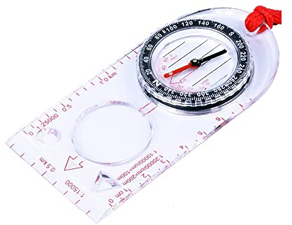 Compass Hiking,Orienteering Compasses Boy Scout Compass Outdoor Baseplate Ruler Map Scale Compass for Expedition Map Reading Orienteering Survival