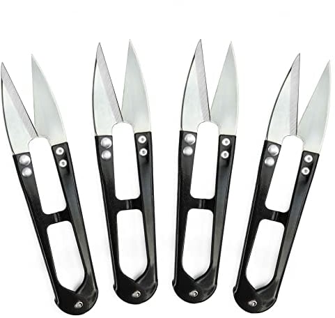 4x Fadenschere scharf aus Edelstahl - Universell einsetzbare Nähschere für präzises Abtrennen von Faden und Garn, zum Basteln und für die Pflanzenpflege