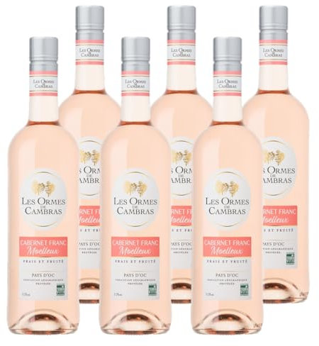 Les Ormes De Cambras - Vin Rosé Moelleux - Cabernet Franc - IGP Pays d'Oc - Lot 6 bouteilles x 75cl