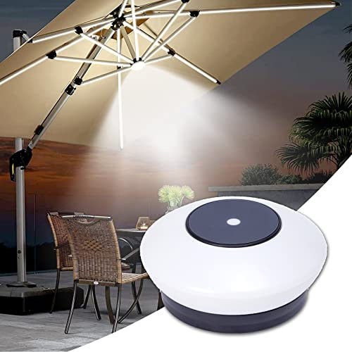 Lampes pour Parasol Rechargeable, Lumières de Parapluie Bluetooth sans Fil, avec 10 Modes d'Éclairage Luminaire LED Parasol sans Fil pour Parasol de Jardin Terrasse Patio Extérieure Tente Camping-L