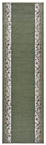 Hanse Home Teppich Läufer Plant 80x450cm – Teppichläufer Weicher Kurzflor Teppich Retro Vintage Design Läufer für Flur, Schlafzimmer, Kinderzimmer, Badezimmer, Wohnzimmer, Küche Dekoläufer – Grün