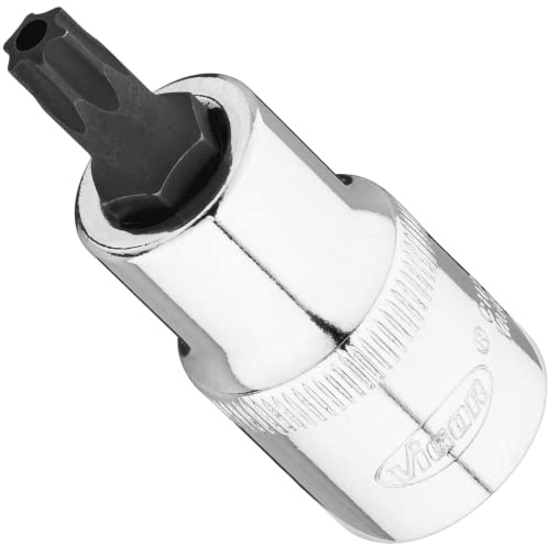 VIGOR Schraubendrehereinsatz, V7055-T40H, 1/2″, TH Profil, SW T40H | Antrieb 1/2 Zoll (12,5 mm) Vierkant hohl, Abtrieb TH Profil, Länge l2 55 mm, 72 g, SW T40H , 1/2″ , TH Profil