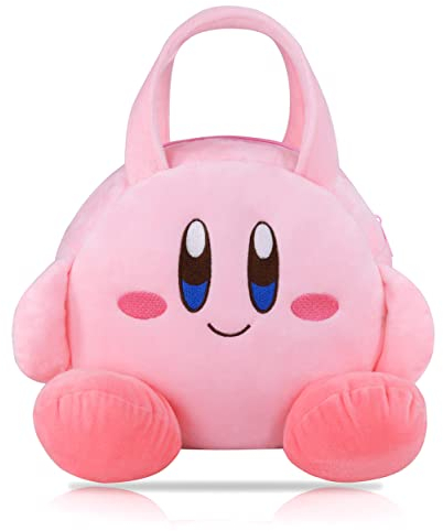 Roffatide Anime Star Kirby Plüschtasche Makeup Organizer Geldbeutel Aufbewahrungstaschen Lunch Bag Tote Collection Paket für Mädchen Rosa