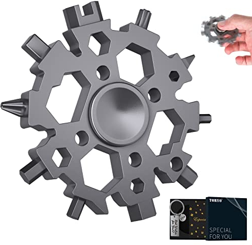 Regalos para hombres, 22 en 1, multiherramienta de copos de nieve para hombres, niños, adolescentes, adultos, padres, maridos, amigos y abuelos (plata)