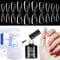 Beetles Easy Nail Extension Kit 500Pcs Pre shaped Medium Almond Soft Nail Tips with 5 in 1 Mutipurpose Glue Gel Base Uv Lamp for Manicure Art Diy Home Set Gift