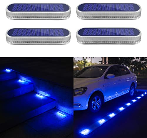 YiLaie Lampe Solaire Exterieur, Lampe Solaire Exterieur Jardin 360 ° LED Lumiere Solaire Exterieur IP68 étanche Avec Auto On/Off Decoration Jardin Exterieur, 40 Lm Lumière bleue Lampe Solaire, 4 pcs