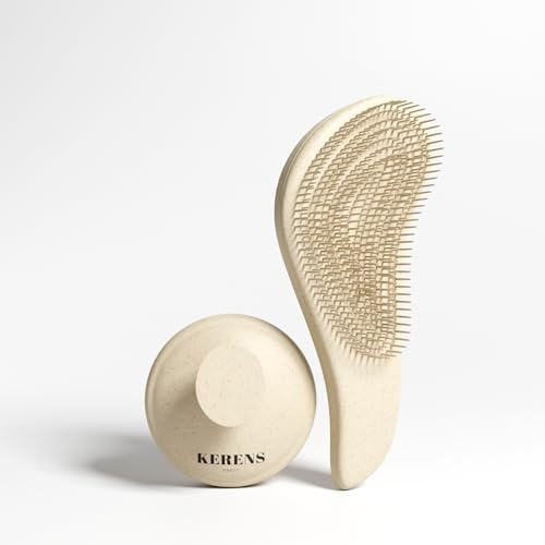 Ensemble de Brosse Démêlante Douce, Enfants et Adulte, Silicone et Paille de Blé Biologique, Brosse de Massage du Cuir Chevelu, Sac en Lin, Brosse à Cheveux Secs ou Mouillés, Lisses ou Bouclés