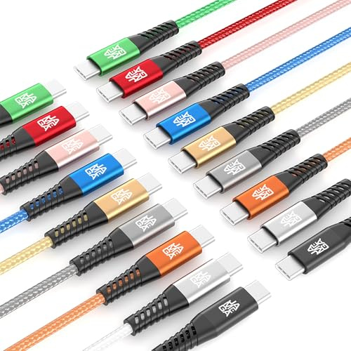 JAMEGA - USB Typ C Kabel Schwarz 3m | USB C Ladekabel und Datenkabel Fast Charge Snyc USB C Stecker auf USB C Stecker kompatibel mit iPhone 15 Pro Max iPad Pro Air Samsung Macbook Tablets Huawei uvm.