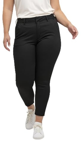 KAFFE CURVE Casual Hose KCleana Damen Hose Slim Fit Große Größen Casual Chino Stoffhose 50, Black Deep