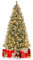 COSTWAY Sapin de Noël 195 cm, 909 Branches Articulées avec 420 LED Blanc Chaud, 8 Éclairage, Baies Rouges & Pommes de Pin, Arbre de Noël pour Fêtes, Bureau, Maison(195cm)